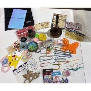 Large Knitting & Crochet Lot Needles Notions Tools Pattern Holder Mixed Bundle